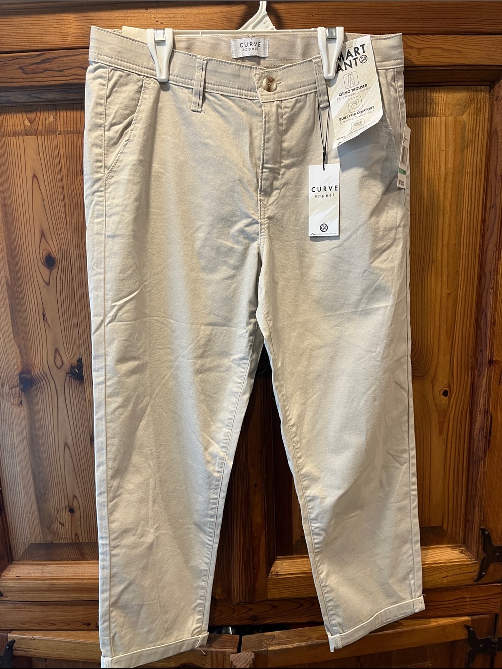 Curve Apparel Women’s Ankle Chino Pants in Tan